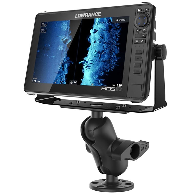 RAM MOUNTS Universal Marine Electronic Mount RAM-D-115-C with Short Arm Compatible with 9" to 12" Fishfinder Gimbal Brackets